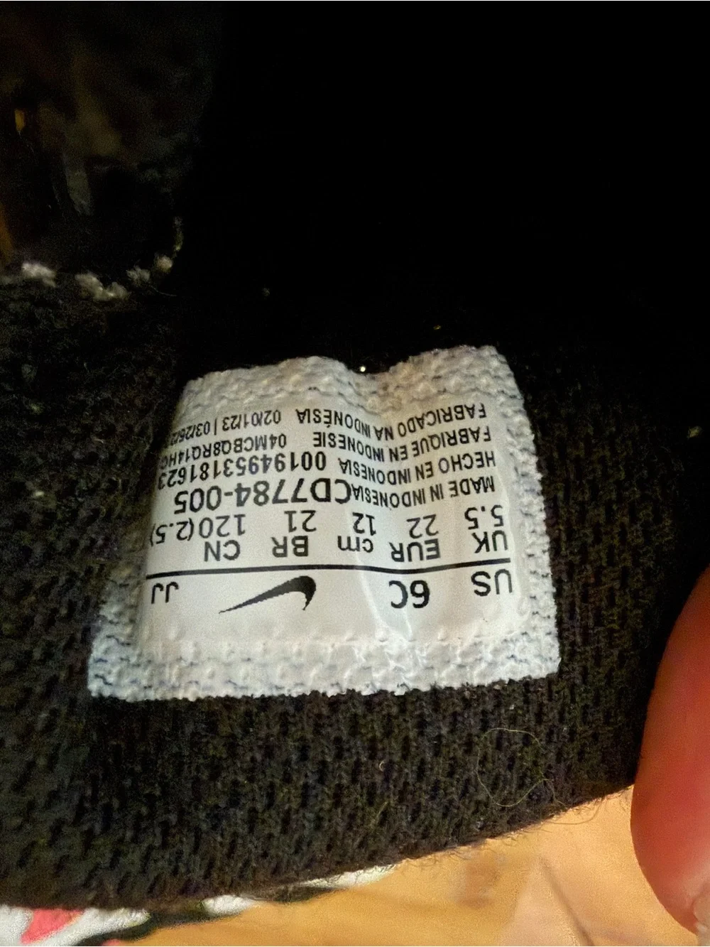 Nike Kids Sz 6C Black White Pink Mid-Top Sneakers. Velcro Straps. Baby Girl.